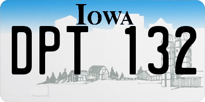IA license plate DPT132