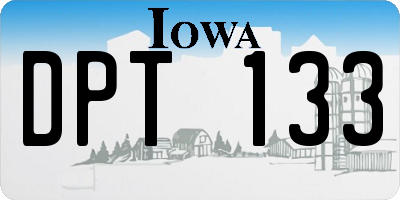 IA license plate DPT133