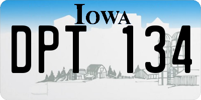 IA license plate DPT134