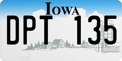 IA license plate DPT135