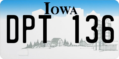 IA license plate DPT136