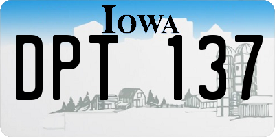 IA license plate DPT137