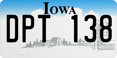 IA license plate DPT138