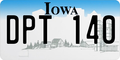 IA license plate DPT140