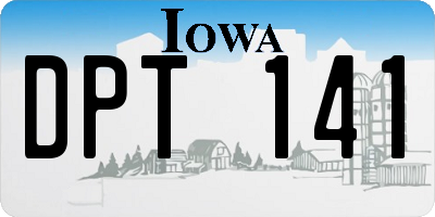 IA license plate DPT141