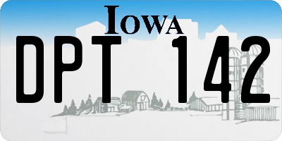 IA license plate DPT142