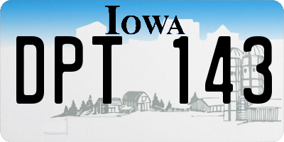 IA license plate DPT143