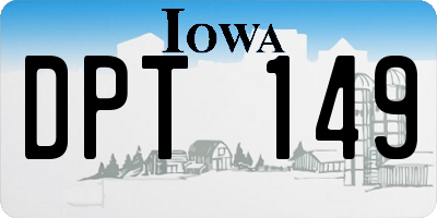 IA license plate DPT149