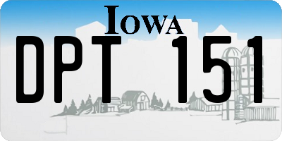 IA license plate DPT151
