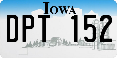 IA license plate DPT152
