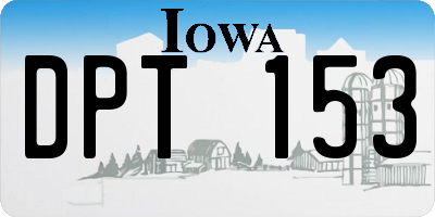 IA license plate DPT153
