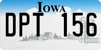 IA license plate DPT156