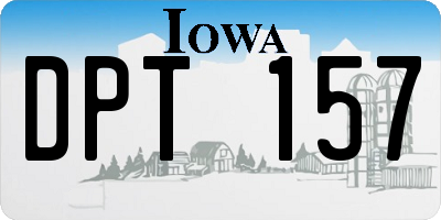 IA license plate DPT157