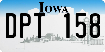 IA license plate DPT158