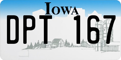 IA license plate DPT167
