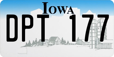 IA license plate DPT177