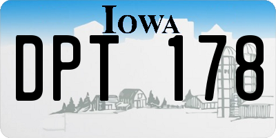 IA license plate DPT178