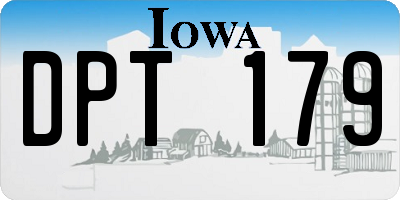 IA license plate DPT179