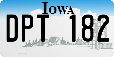 IA license plate DPT182