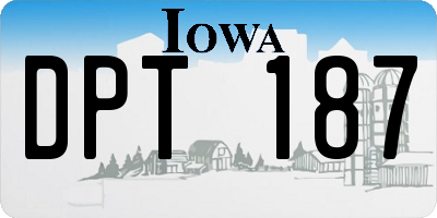 IA license plate DPT187