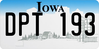 IA license plate DPT193