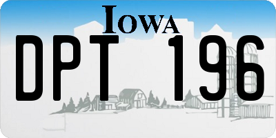 IA license plate DPT196