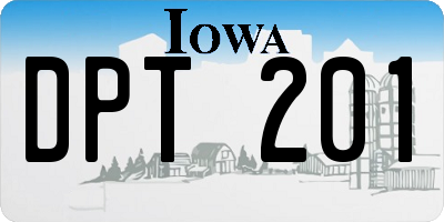 IA license plate DPT201