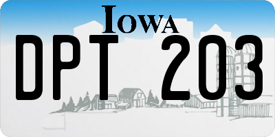 IA license plate DPT203