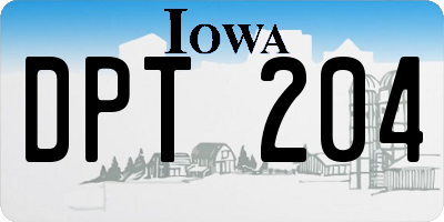 IA license plate DPT204