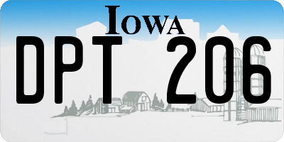 IA license plate DPT206
