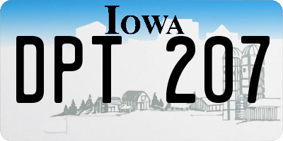 IA license plate DPT207