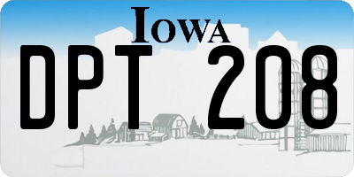 IA license plate DPT208