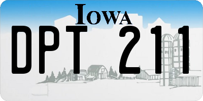 IA license plate DPT211