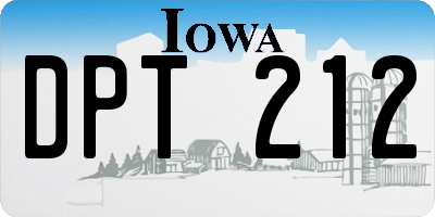 IA license plate DPT212