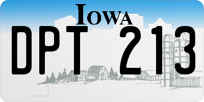 IA license plate DPT213