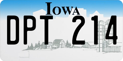 IA license plate DPT214