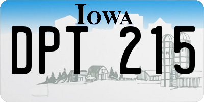 IA license plate DPT215