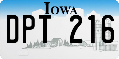 IA license plate DPT216