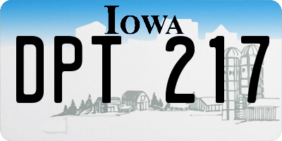 IA license plate DPT217