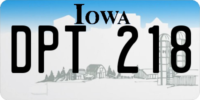 IA license plate DPT218