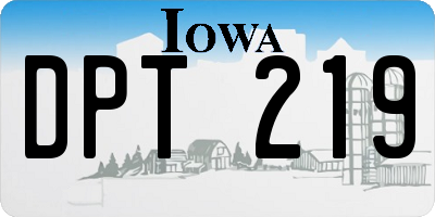IA license plate DPT219