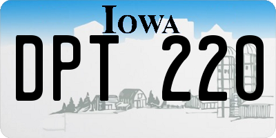 IA license plate DPT220