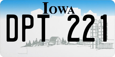 IA license plate DPT221