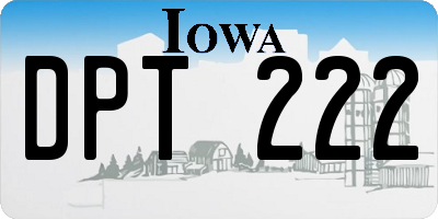 IA license plate DPT222