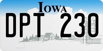 IA license plate DPT230