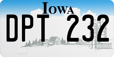 IA license plate DPT232