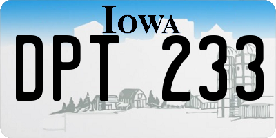 IA license plate DPT233