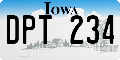 IA license plate DPT234