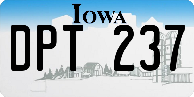 IA license plate DPT237