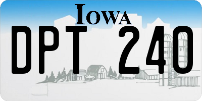 IA license plate DPT240